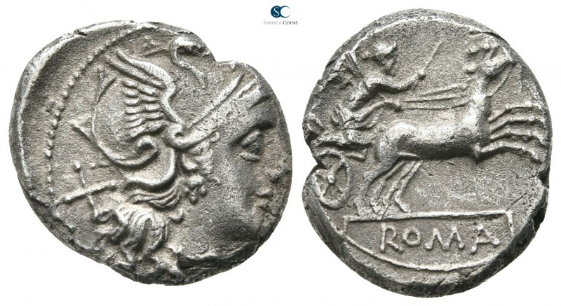 Anonymous 157-156 BC. Rome
Denarius AR

17 mm., 3,34 g.



very fine