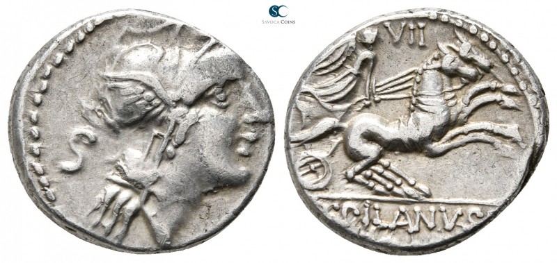 D. Silanus L. F. 91 BC. Rome
Denarius AR

17 mm., 3,96 g.



very fine