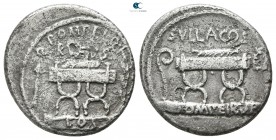 Q. Pompeius Rufus, 54 BC. Rome. Denarius AR