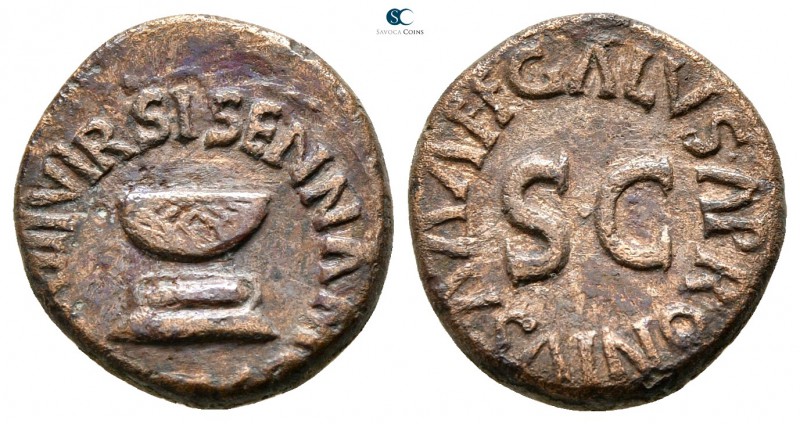Augustus 27 BC-AD 14. Rome
Quadrans Æ

15 mm., 2,40 g.



very fine