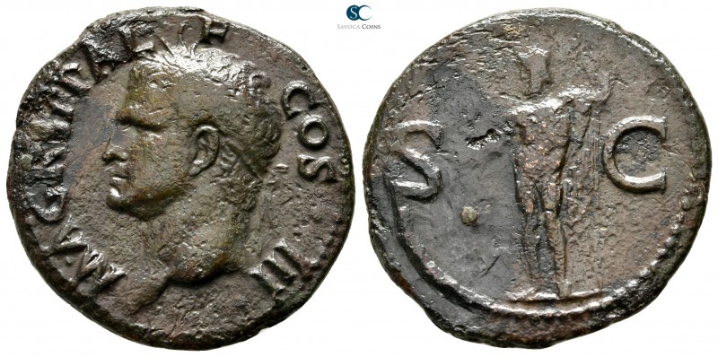 Agrippa Died 12 BC. Struck under Gaius (Caligula), AD 37-41. Rome
As Æ

29 mm...