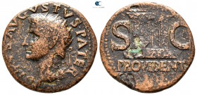 Divus Augustus AD 14. struck under Tiberius. Rome. Dupondius Æ