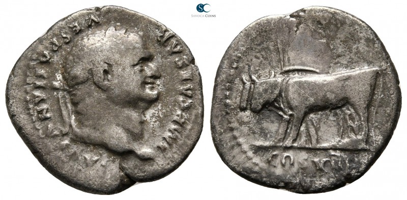 Vespasian AD 69-79. Rome
Denarius AR

20 mm., 3,16 g.



very fine