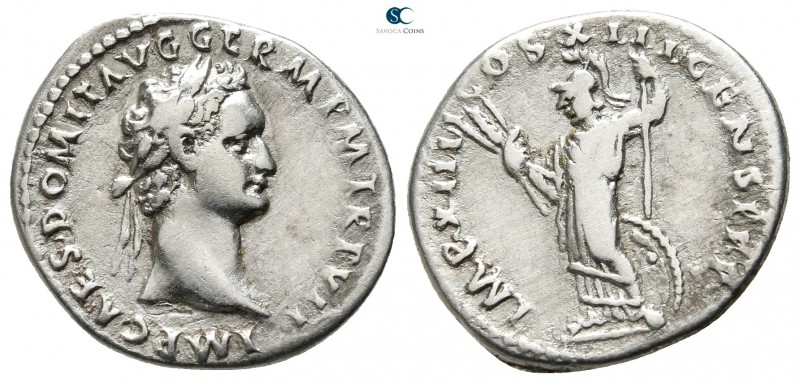 Domitian AD 81-96. Rome
Denarius AR

19 mm., 3,24 g.



very fine
