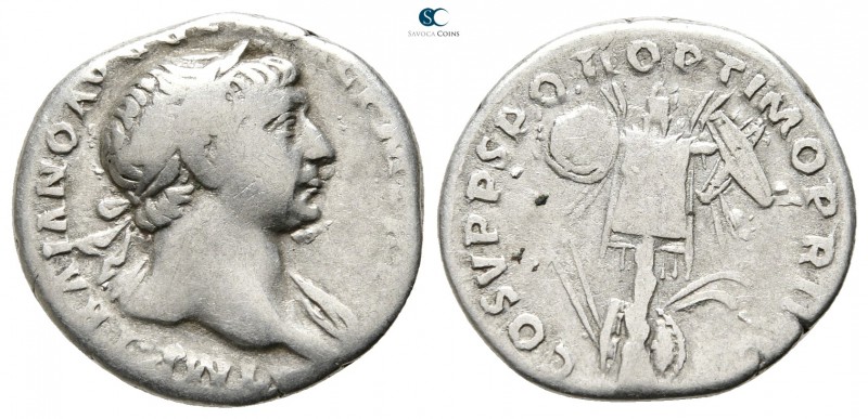 Trajan AD 98-117. Rome
Denarius AR

18 mm., 3,22 g.



nearly very fine