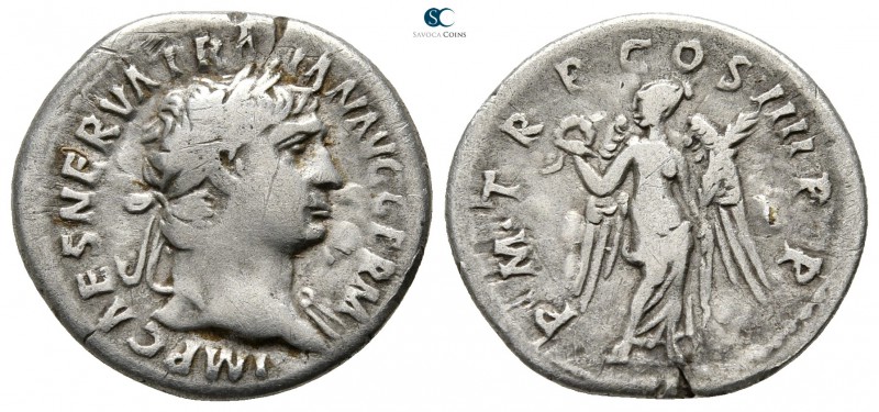 Trajan AD 98-117. Rome
Denarius AR

19 mm., 2,93 g.



very fine