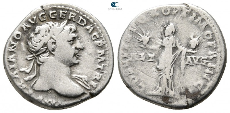 Trajan AD 98-117. Rome
Denarius AR

19 mm., 3,03 g.



nearly very fine