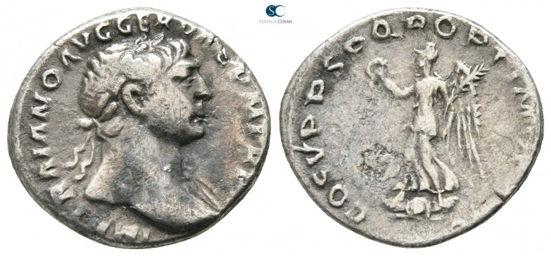 Trajan AD 98-117. Rome
Denarius AR

18 mm., 3,02 g.



very fine