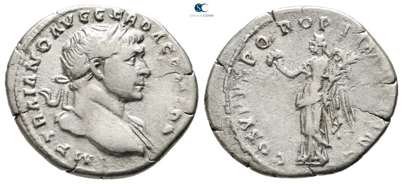 Trajan AD 98-117. Rome
Denarius AR

20 mm., 2,95 g.



very fine