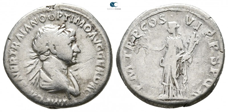 Trajan AD 98-117. Rome
Denarius AR

18 mm., 3,04 g.



very fine