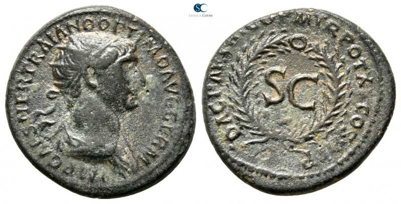 Trajan AD 98-117. Rome
Semis Æ

19 mm., 3,23 g.



nearly very fine
