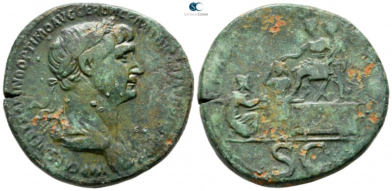 Trajan AD 98-117. Rome
Sestertius Æ

34 mm., 25,92 g.



very fine