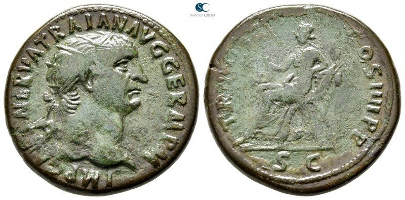 Trajan AD 98-117. Rome
Dupondius Æ

27 mm., 13,23 g.



nearly very fine