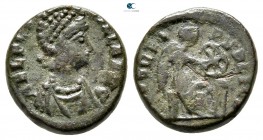 Aelia Flacilla AD 383-386. Uncertain mint. Half Centenionalis Æ