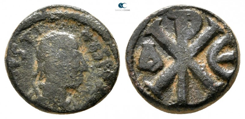 Justin I AD 518-527. Constantinople
Pentanummium Æ

12 mm., 2,10 g.



ne...