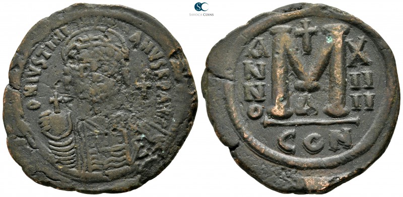 Justinian I AD 527-565. Constantinople
Follis Æ

41 mm., 21,45 g.



near...