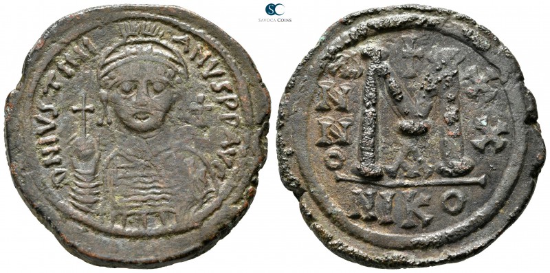 Justinian I AD 527-565. Nikomedia
Follis Æ

35 mm., 19,81 g.



very fine...