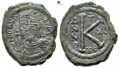 Maurice Tiberius AD 582-602. Thessalonica. Half follis Æ