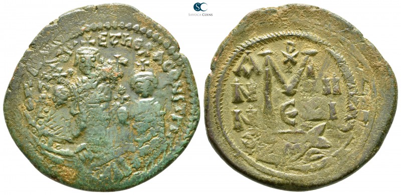 Heraclius with Heraclius Constantine AD 610-641. Constantinople
Follis Æ

33 ...