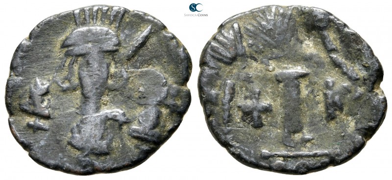 Constantine IV Pogonatus. AD 668-685. Constantinople
Decanummium Æ

22 mm., 4...