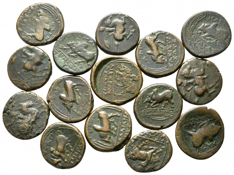Lot of ca. 15 greek bronze coins / SOLD AS SEEN, NO RETURN!

very fine