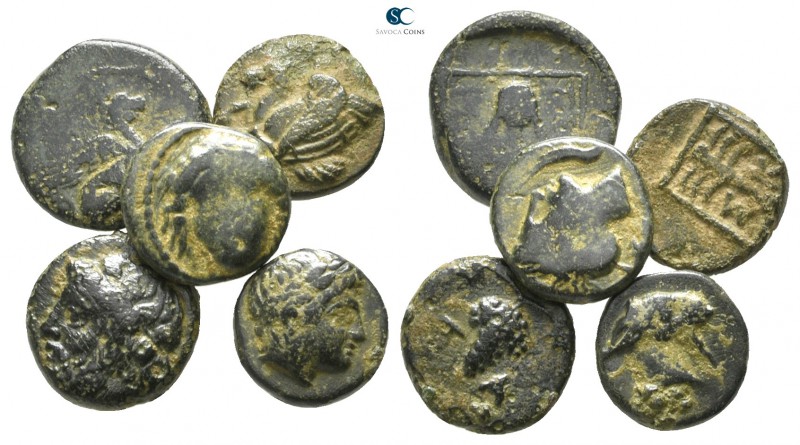 Lot of 5 greek bronze coins / SOLD AS SEEN, NO RETURN! 

fine