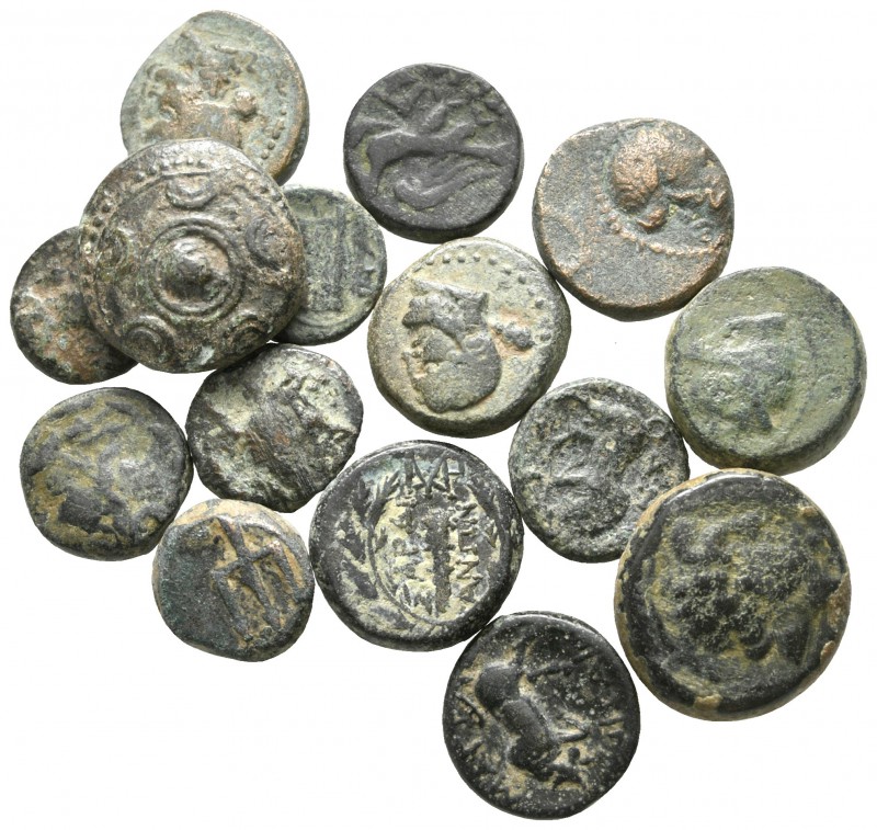 Lot of ca. 15 greek bronze coins / SOLD AS SEEN, NO RETURN! 

nearly very fine