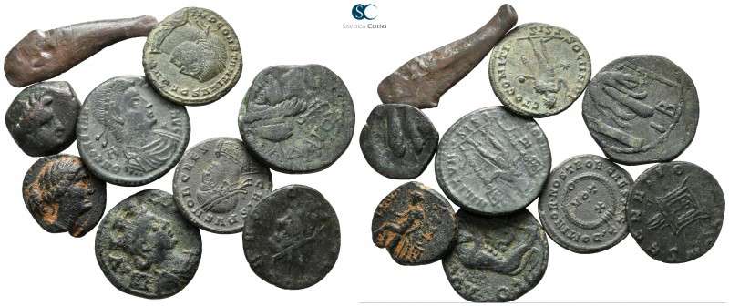 Lot of ca. 9 ancient bronze coins / SOLD AS SEEN, NO RETURN! 

very fine