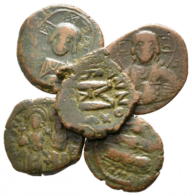 Lot of 5 byzantine bronze coins / SOLD AS SEEN, NO RETURN!

nearly very fine
