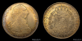 Santiago. Carlos IV. 8 Escudos 1799 DA. KM54