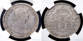 Santiago. Carlos IV. 2 Reales 1808 JF. KM60