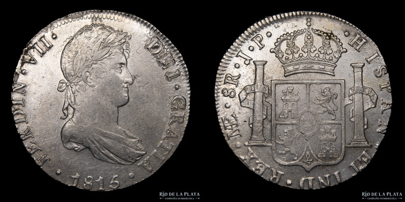 Lima. Fernando VII (1808-1833) 8 Reales 1815 JP. Lima Mint. Plata 896; 39.0mm; 2...