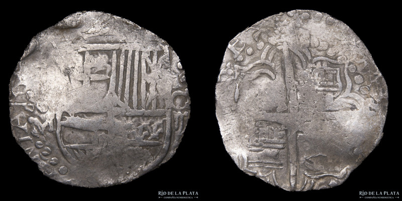 México. Felipe II (1556-1598) 4 Reales 1556-1598 O. Plata 931; 30mm; 13.60g. KM3...