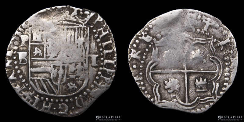 Potosí. Felipe II (1556-1598) 1 Real 1589/1600 Ballesteros. Macuquina. Plata 930...