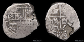 Potosi. Felipe III. 2 Reales 1618-21 T. Macuquina. CJ 9