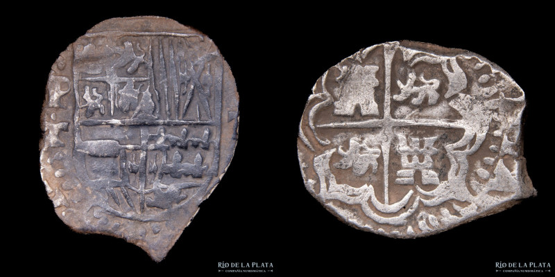 Potosí. Felipe IV (1621-1665) 2 Reales Macuquina. 1621-1648 T. Plata 930; 24mm; ...