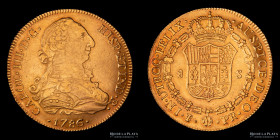 Potosi. Carlos III. 8 Escudos 1786 PR. CJ 68.9.2