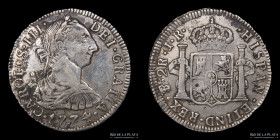 Potosi. Carlos III. 2 Reales 1774 JR. CJ 65.2.2