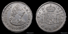 Potosi. Carlos III. 1/2 Real 1773 JR. R por REX. CJ 67.1.2