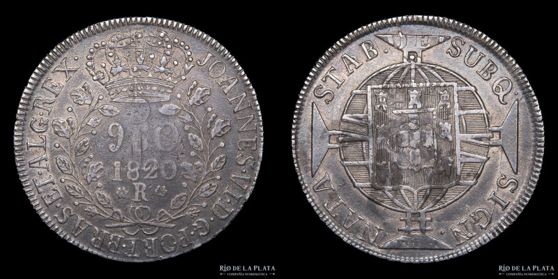 Brasil. Joao VI (1816-1822) 960 Reis 1820 R, sobre Chile Independiente 1819. Pla...