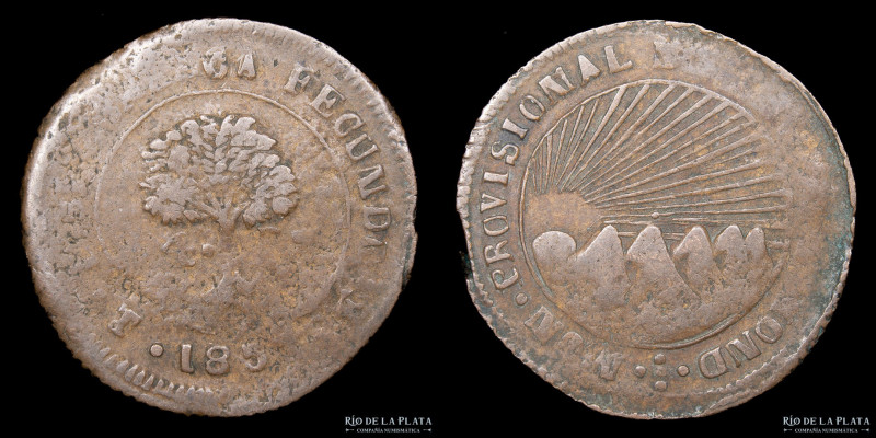 Honduras. 4 Reales 1853. Provisional. Cobre; 29mm; 6.19g. KM20c. Acuñación cruda...