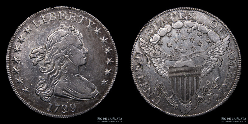 USA. Half Dollar 1795. Early Dollar. Plata 892; 39.5mm; 26.80g. KM32. (VF) Limpi...