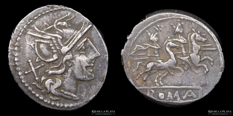 Roman Republic. Anonymous (after 211BC) Denarius. Rome mint. Silver; 17.5mm; 3.9...