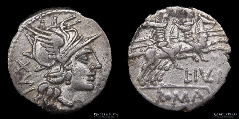 Roman Republic. L. Julius (141BC) Denarius. Rome mint. Silver; 17.5mm; 4.07g. A:...