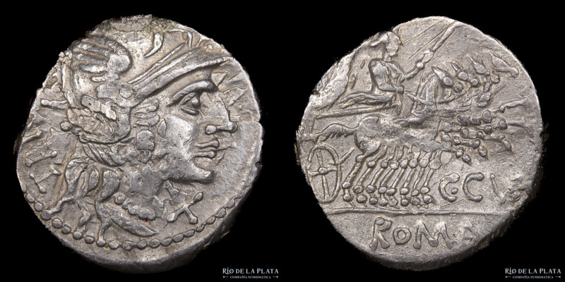 Republic. Curiatus Trigeminus (142-140BC) Denarius. Silver; 18.5mm; 3.89g. A: He...