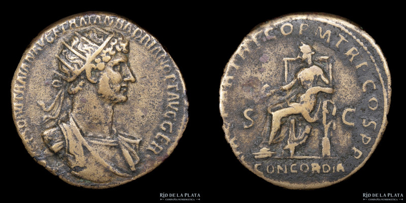 Hadrian (117-138AD) Trajan. Rome mint, struck 117AD. Bronze; 26.3mm; 12.95g A: I...