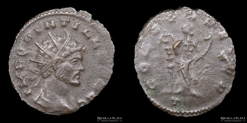 Quintillus (270AD) Antoninianus. Bronze; 21mm; 2.71g. A: IMP QVINTILLVS AVG, rad...