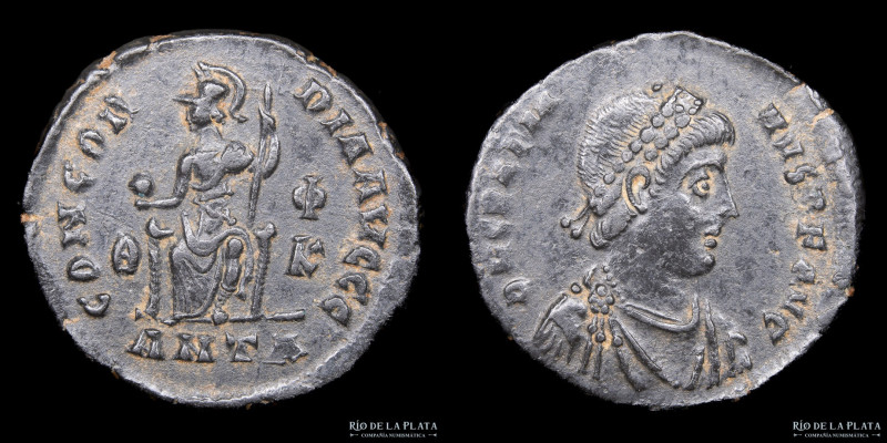 Gratian (367-383AD) Maiorina. Antioch. (378-383AD). Bronze; 19mm; 2.43g. A: DN G...