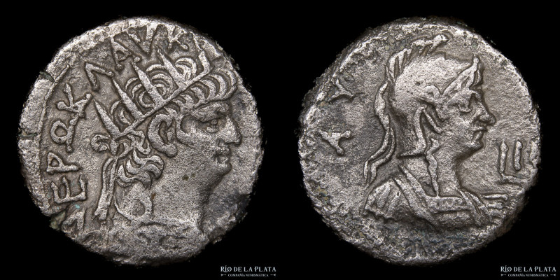 Alexandria. Egypt. Nero (54-68AD) Bi Tetradrachm, dated RY 13 (66-67). Billon; 2...