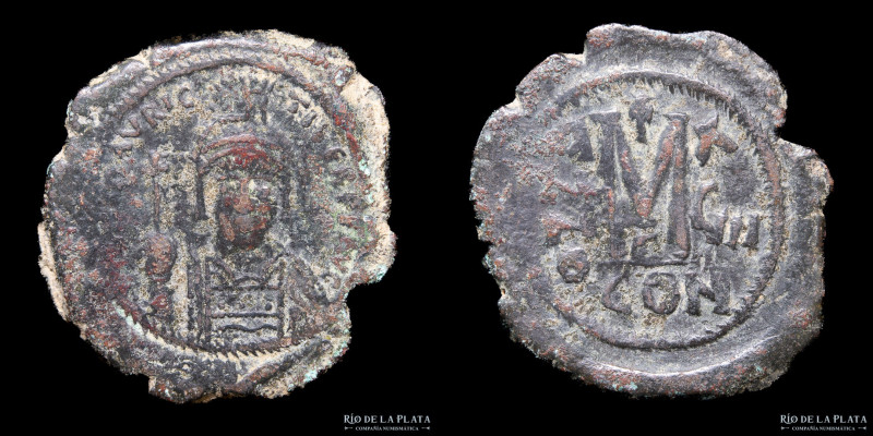 Byzantine. Maurice Tiberius (582-602AD) Follis, Constantinople mint, 3rd. Off. y...